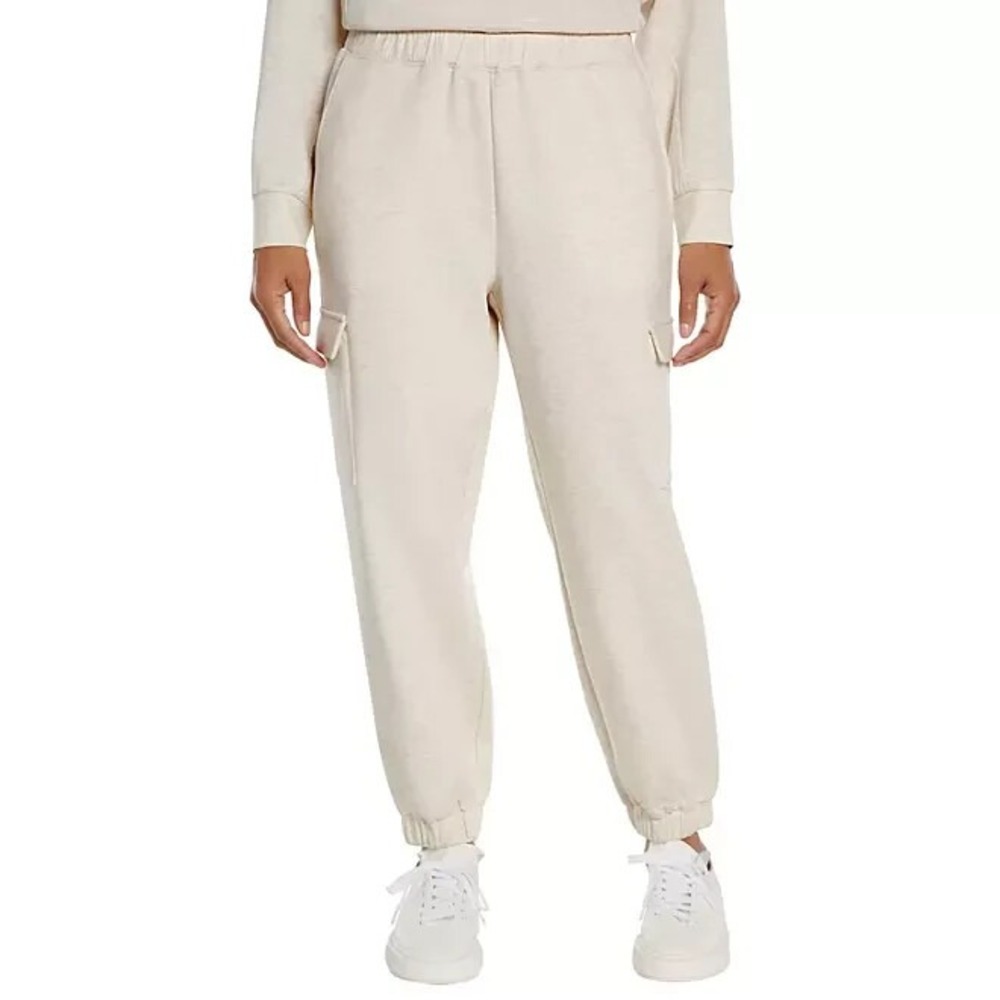 Express Womens Cargo Jogger Pants Ivory Cream Size XL Solid Cozy Knit NWT